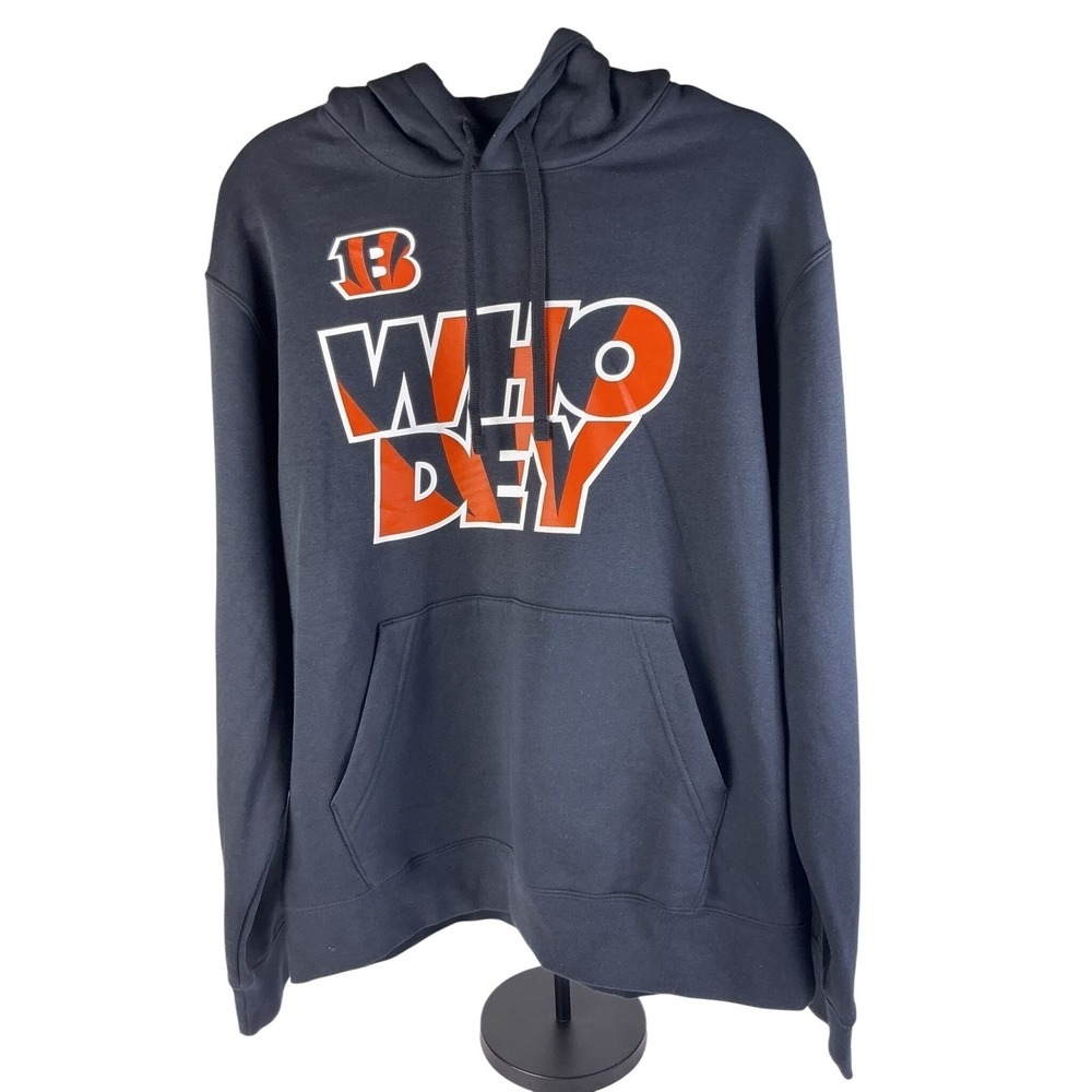 Nike Cincinnati Bengals Who Dey Hoodie Mens Large Black NWT NFL